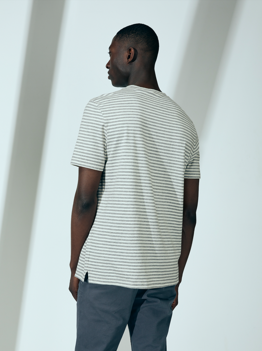100% Cotton T-shirt (Grey Stripe)