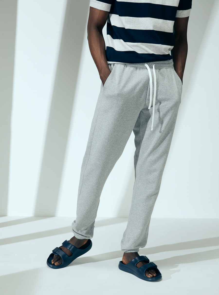 Men s Grey 100 Organic Cotton Track Pants Cut Pin